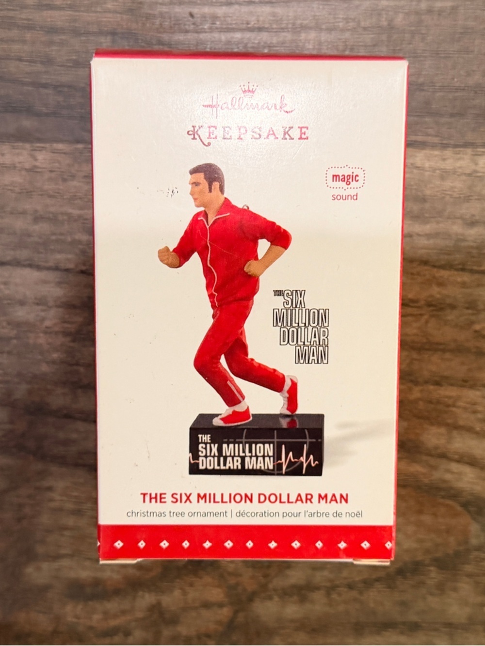 NEW IN BOX Hallmark Keepsake The Six Million Dollar Man Ornament - Red and Black